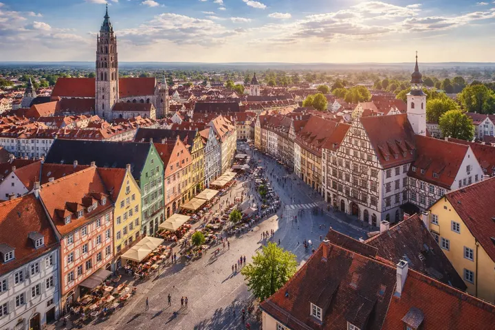 Memminger Altstadt aus der Vogelperspektive